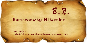 Borsoveczky Nikander névjegykártya